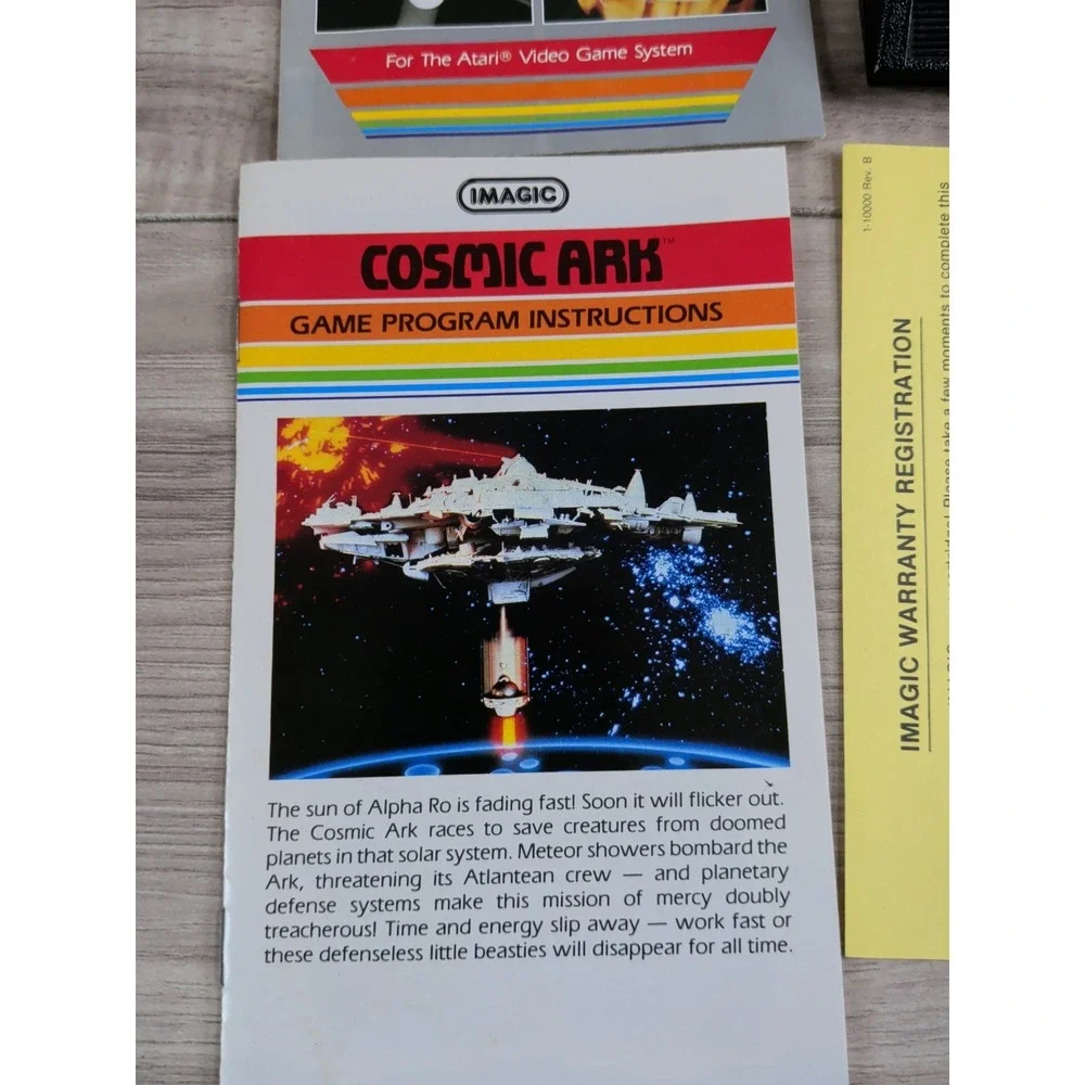 Atari 2600 - Imagic - Cosmic Ark- Video Game With Manuals